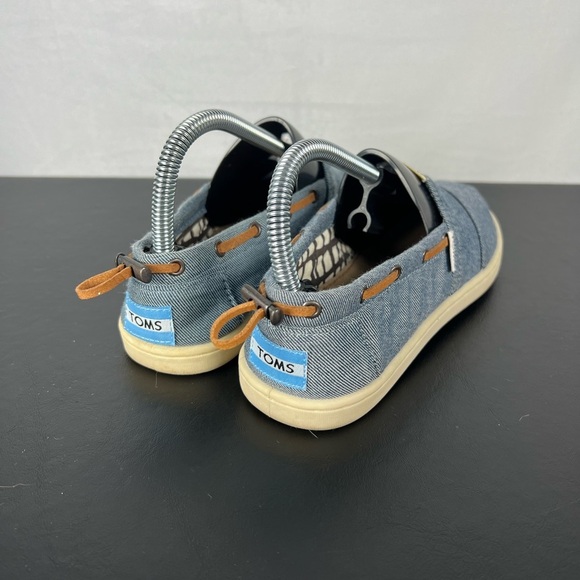 Toms Youth Size 4.5 Bimini Stitchout Slip On Canvas Blue Denim Casual Fl… - Picture 5 of 7